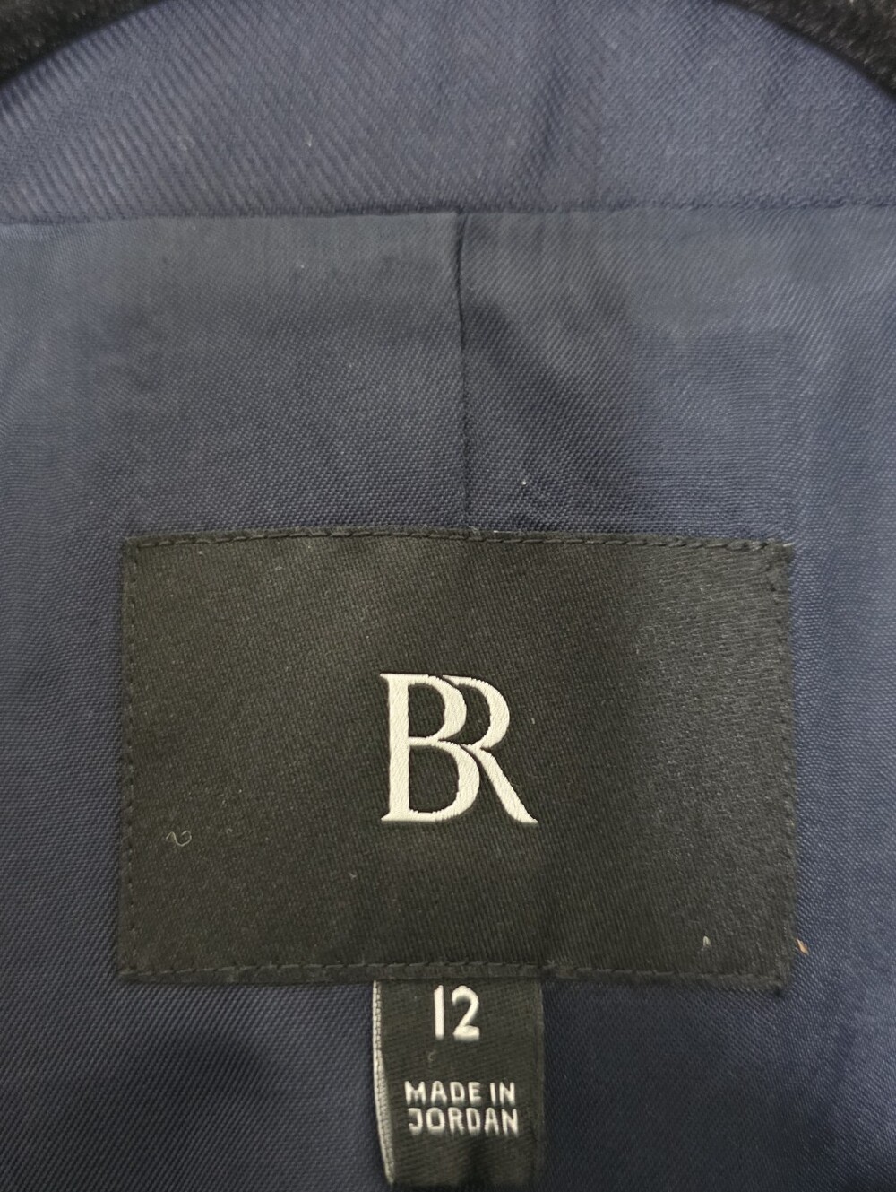 Banana Republic Double-Breasted Navy Blazer Size 12 Gold Crest Buttons Career - Picture 10 of 13